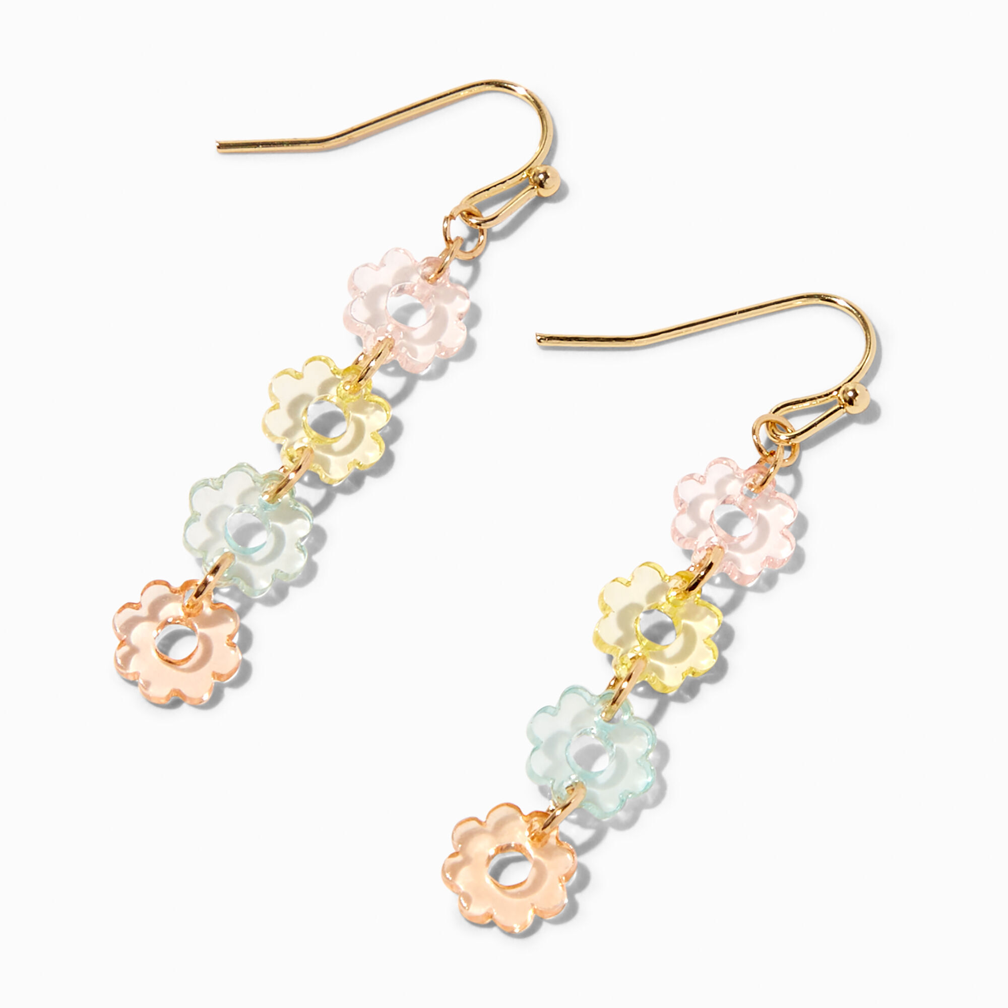 View Claires Tone 15 Daisy Drop Earrings Gold information