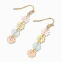 Gold 1.5&quot; Daisy Drop Earrings,