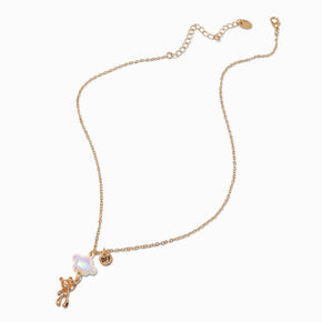 Best Friends Mixed Metal Iridescent Cloud Teddy Bear Pendant Necklaces - 2 Pack,