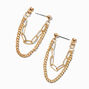 Gold-tone Two Chains Front &amp; Back Drop Earrings ,
