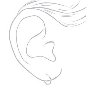 Sterling Silver 12mm Rope Hoop Earrings,