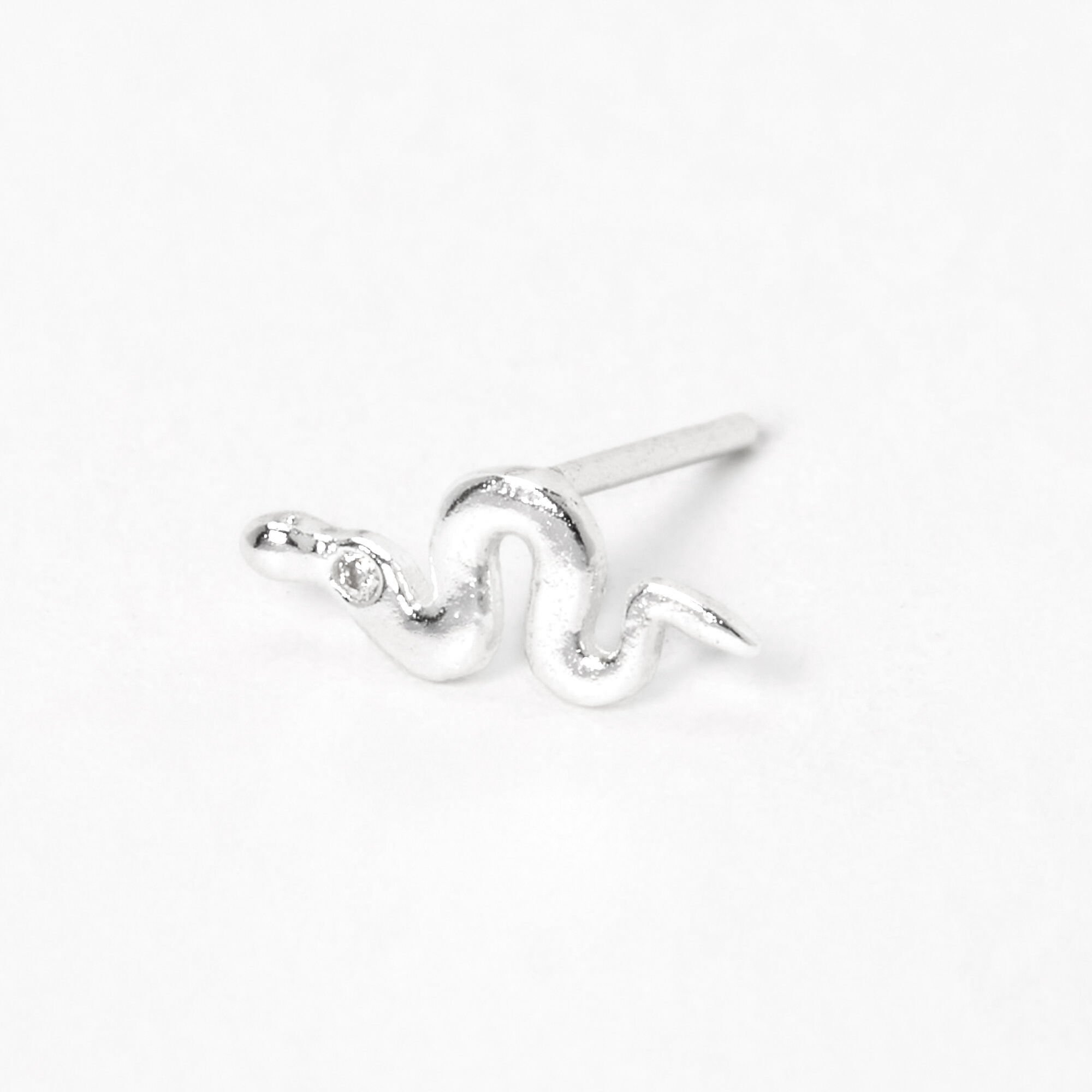 View Claires 22G Cubic Zirconia Snake Nose Stud Silver information