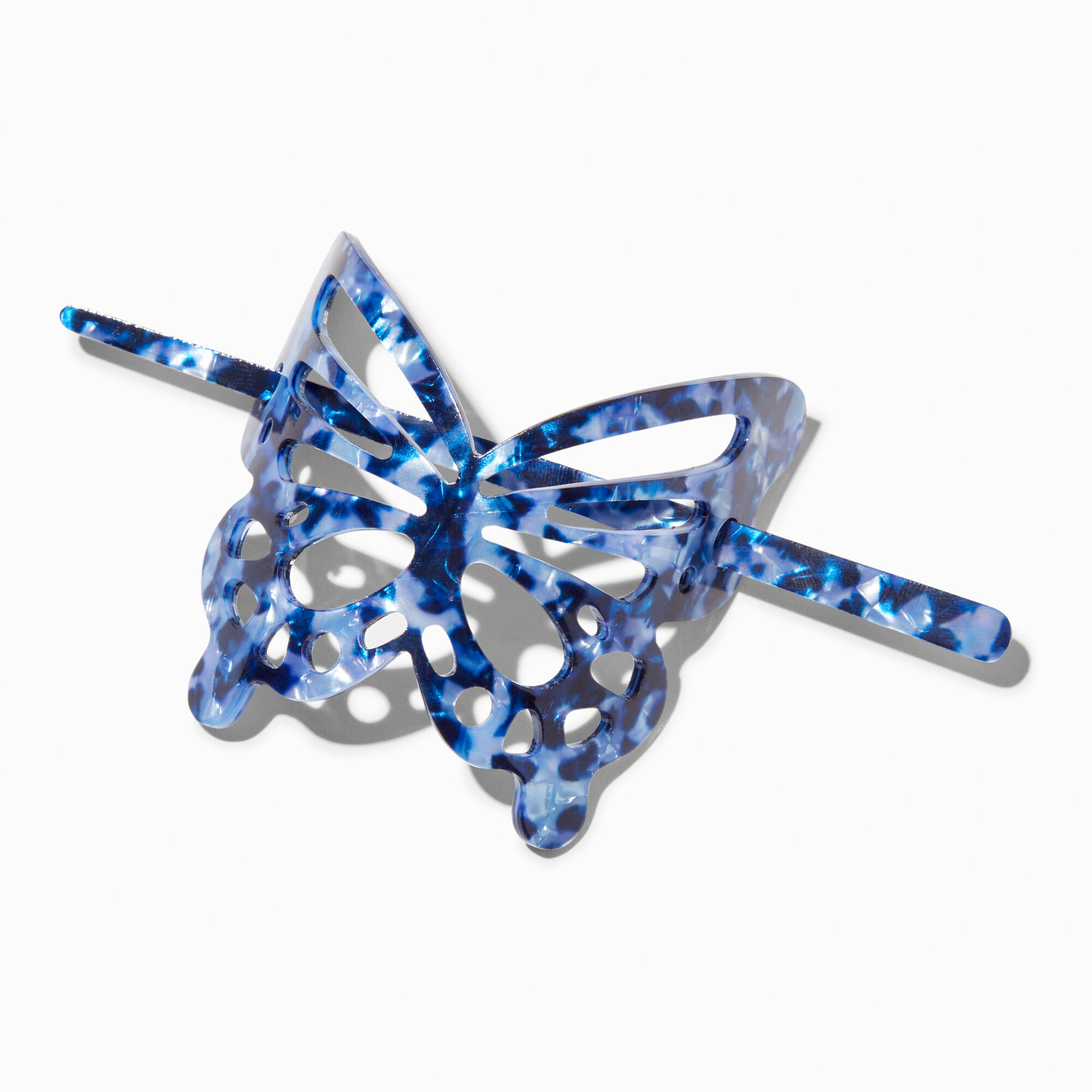 View Claires Tortoiseshell Butterfly Acrylic Hair Pin Blue information