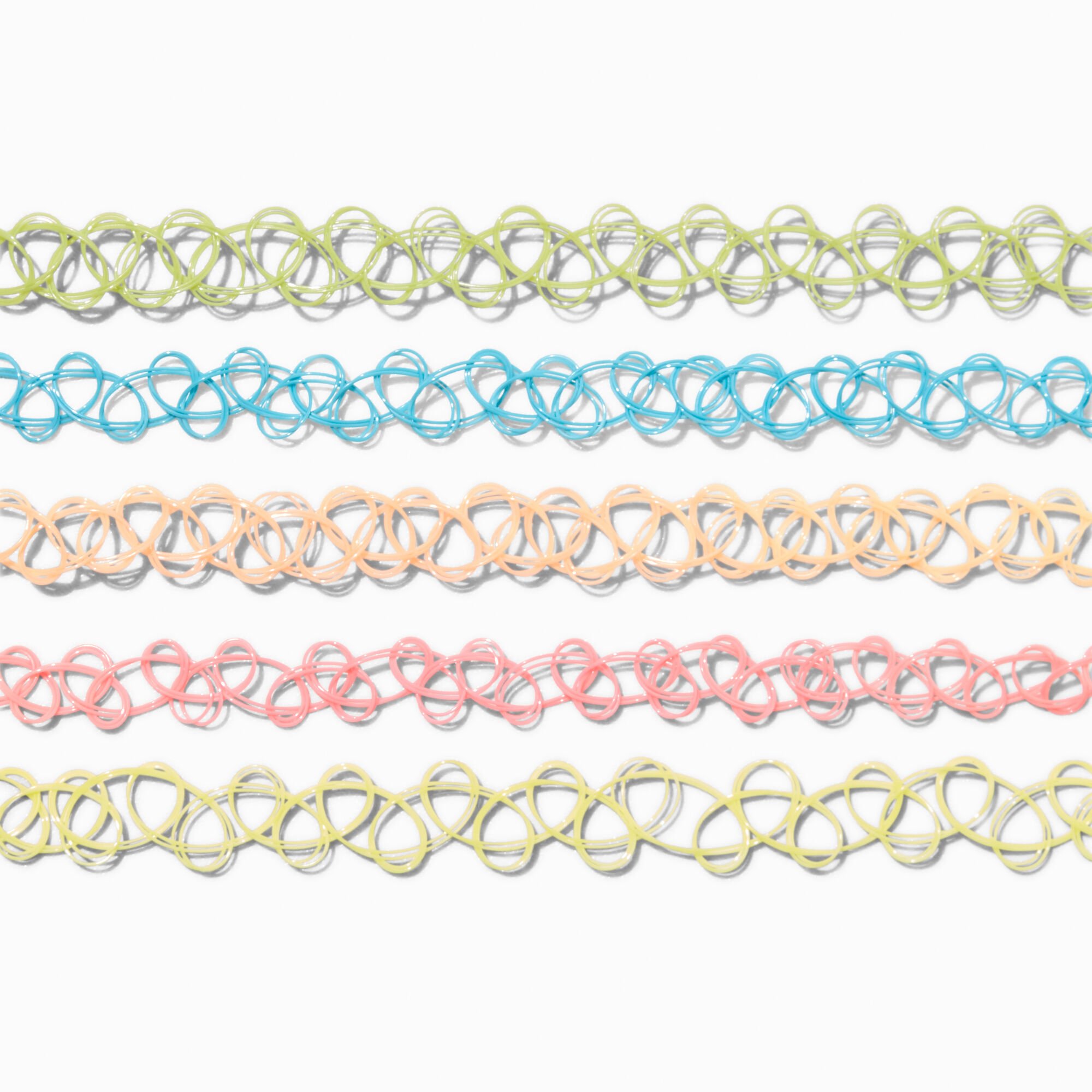 Rainbow Tattoo Chokers - 5 Pack,