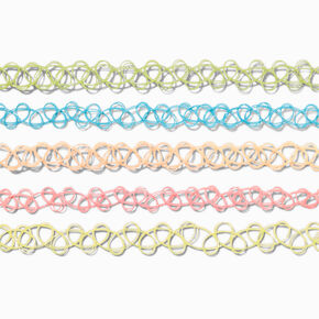 Rainbow Tattoo Chokers - 5 Pack,