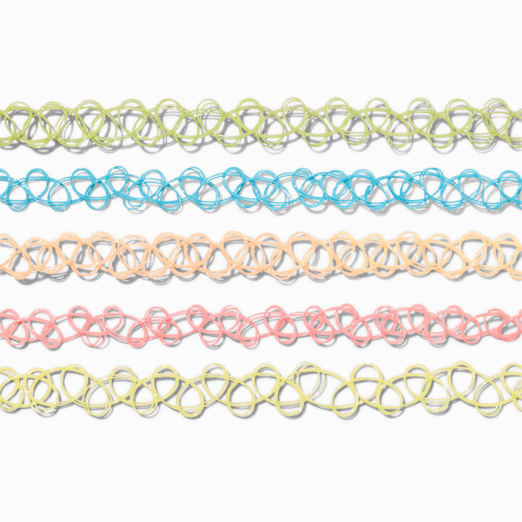 Rainbow Tattoo Chokers - 5 Pack,