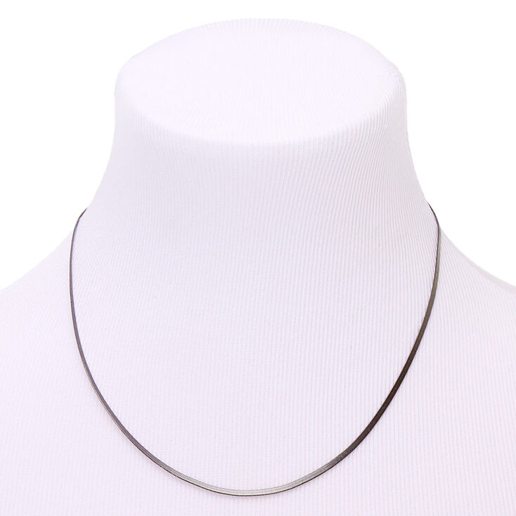 Hematite Simple Sleek Statement Necklace,