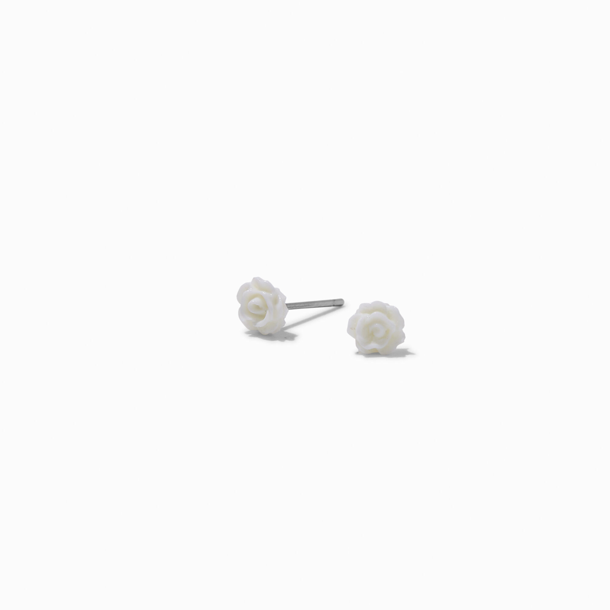 View Claires Rose Stud Earrings White information