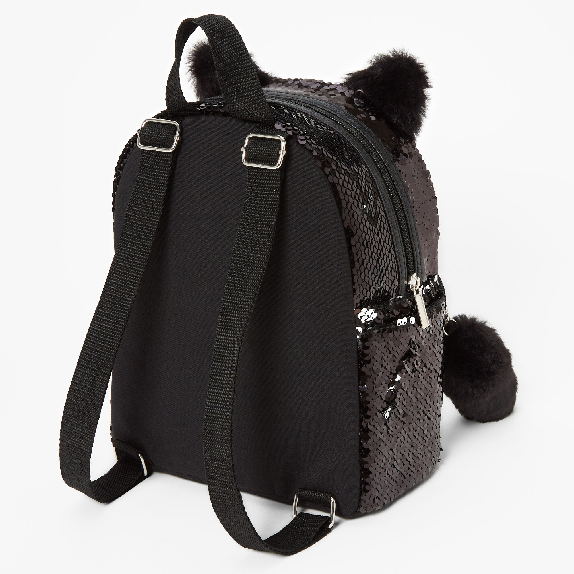 Black sequin mini backpack clearance