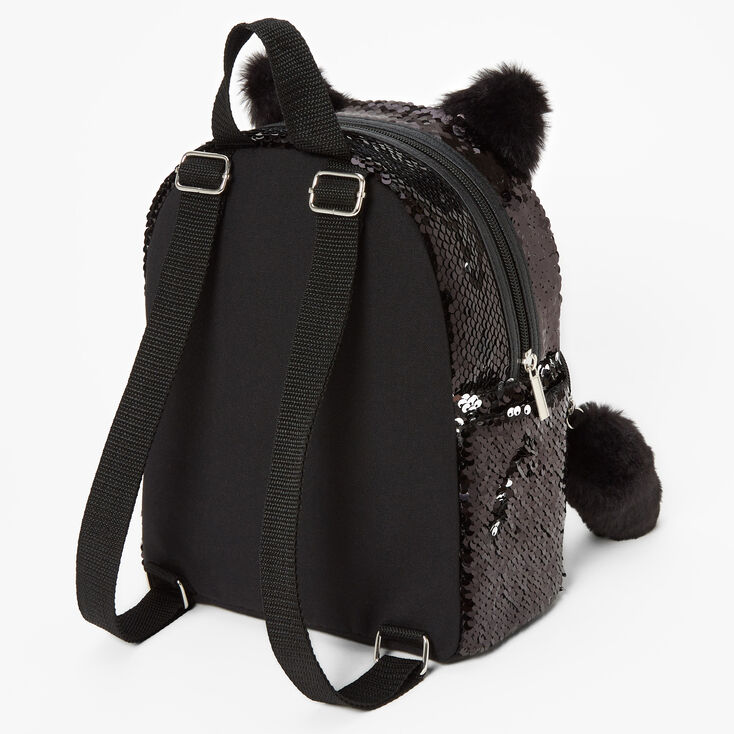 Sequin Cat 10'' Mini Backpack - Black | Claire's