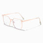 Solar Blue Light Reducing Rose Gold Geometric Clear Lens Frames,