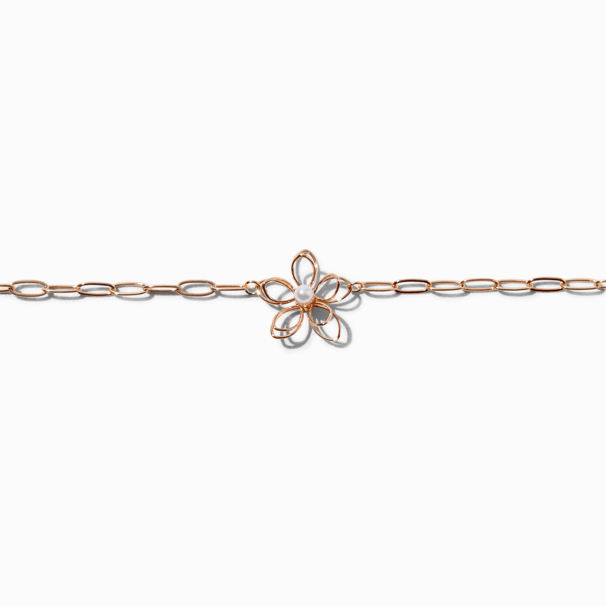 View Claires Tone Wire Flower Choker Necklace Gold information