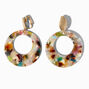 Gold Hoop 2&quot; Resin Clip-On Drop Earrings,