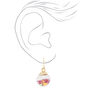 Gold 1&quot; Celestial Confetti Shaker Drop Earrings - Purple,