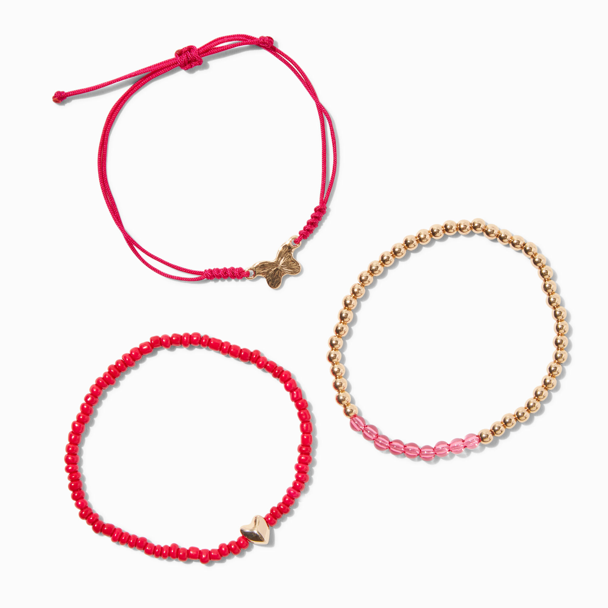 January Birthstone Beaded Stretch Bracelets - 3 Pack,