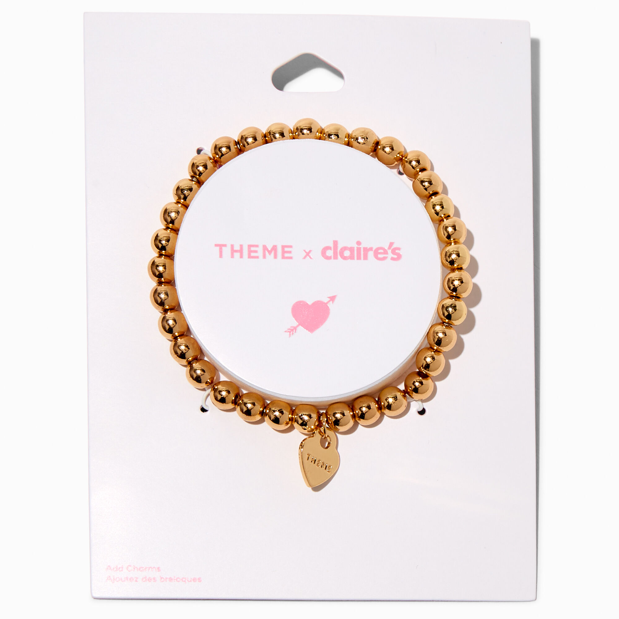 T H E M E x Claire's Gold-tone Shot Bead Stretch Bracelet,