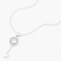 Silver Rhinestone Key Pendant Necklace,