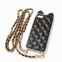 Black Cat Quilted Phone Case with Gold Chain - Fits iPhone&reg; 6/7/8/SE,