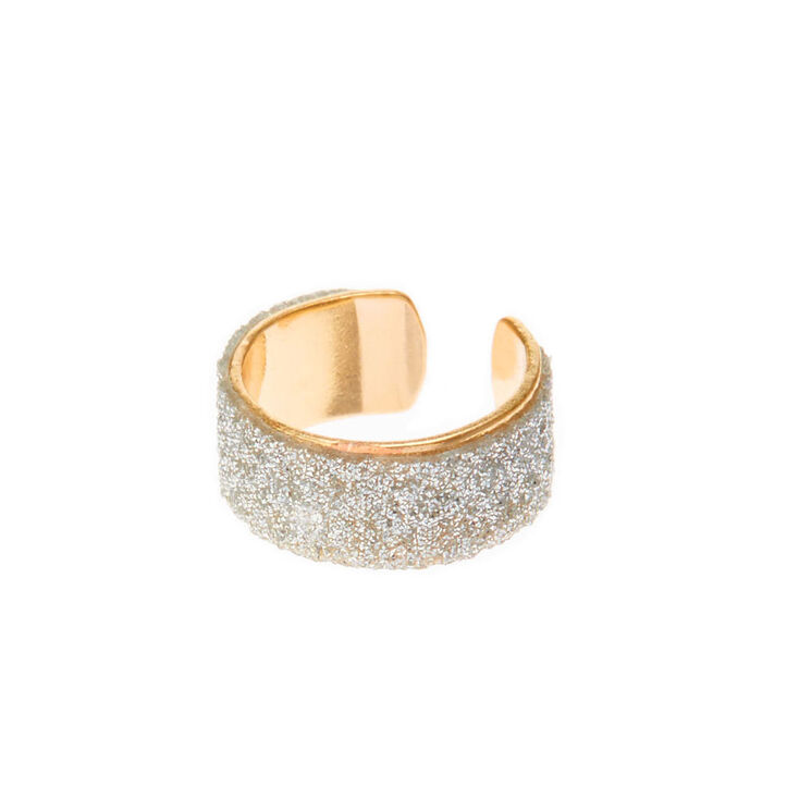 Gold-tone Glitter Band Ear Cuff,