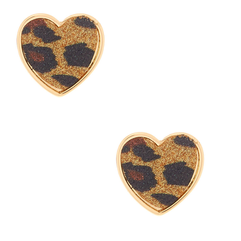 Leopard heart earrings new arrivals