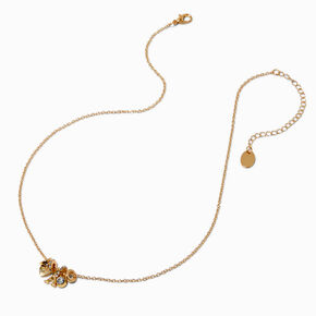 Gold-tone Initial Charm Stackable Pendant Necklace - A,