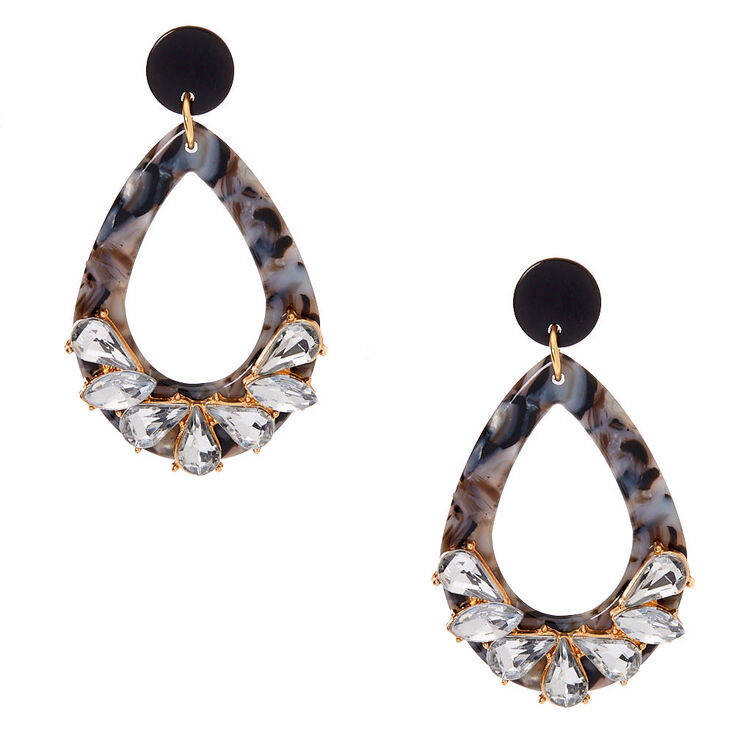 Claire's Pendantes noires 5 cm à strass