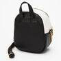 Colourblock Mini Backpack Crossbody Bag - Black/White,