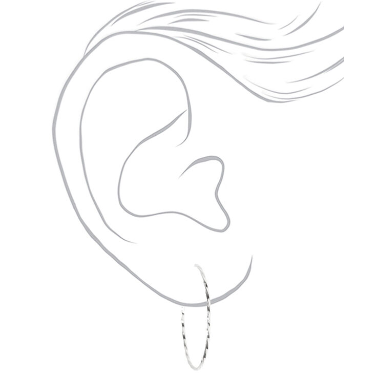Silver 40MM Twist Hoop Earrings,