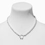 Silver Bull Ring Pendant Pearl Necklace,