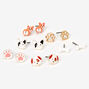 Silver Dog Stud Earrings - 6 Pack,