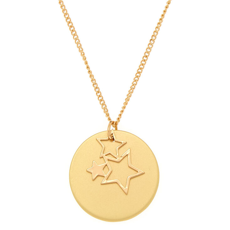 Gold Moon Star Pendant Necklace,