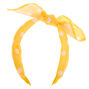 Polka Dot Knotted Bow Headband - Yellow,