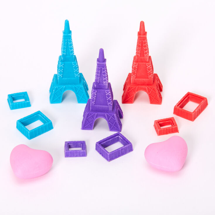 Eiffel Tower &amp; Heart Erasers - 5 Pack,
