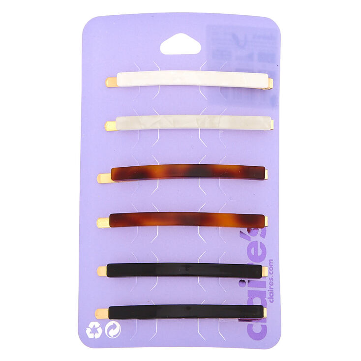 Claire's Lot de 6 épingles plates à motif écaille de tortue couleur doré