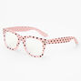 Claire&#39;s Club Edgy Hearts Clear Lens Pink Frames,