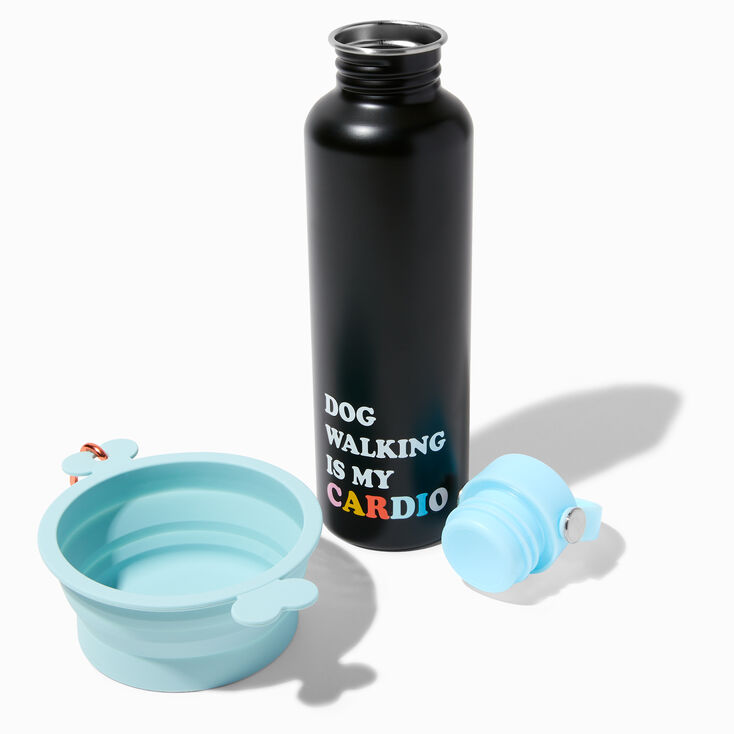 &#39;Dog Walking Is My Cardio&#39; Pet Bowl &amp; Water Bottle Set,