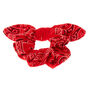 Small Bandana Knotted Bow Hair Scrunchie - Red,