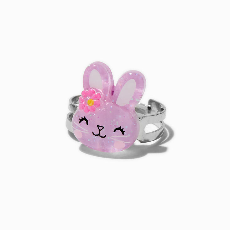 Claire&#39;s Club Bunnies &amp; Flowers Silver-tone Rings - 5 Pack,