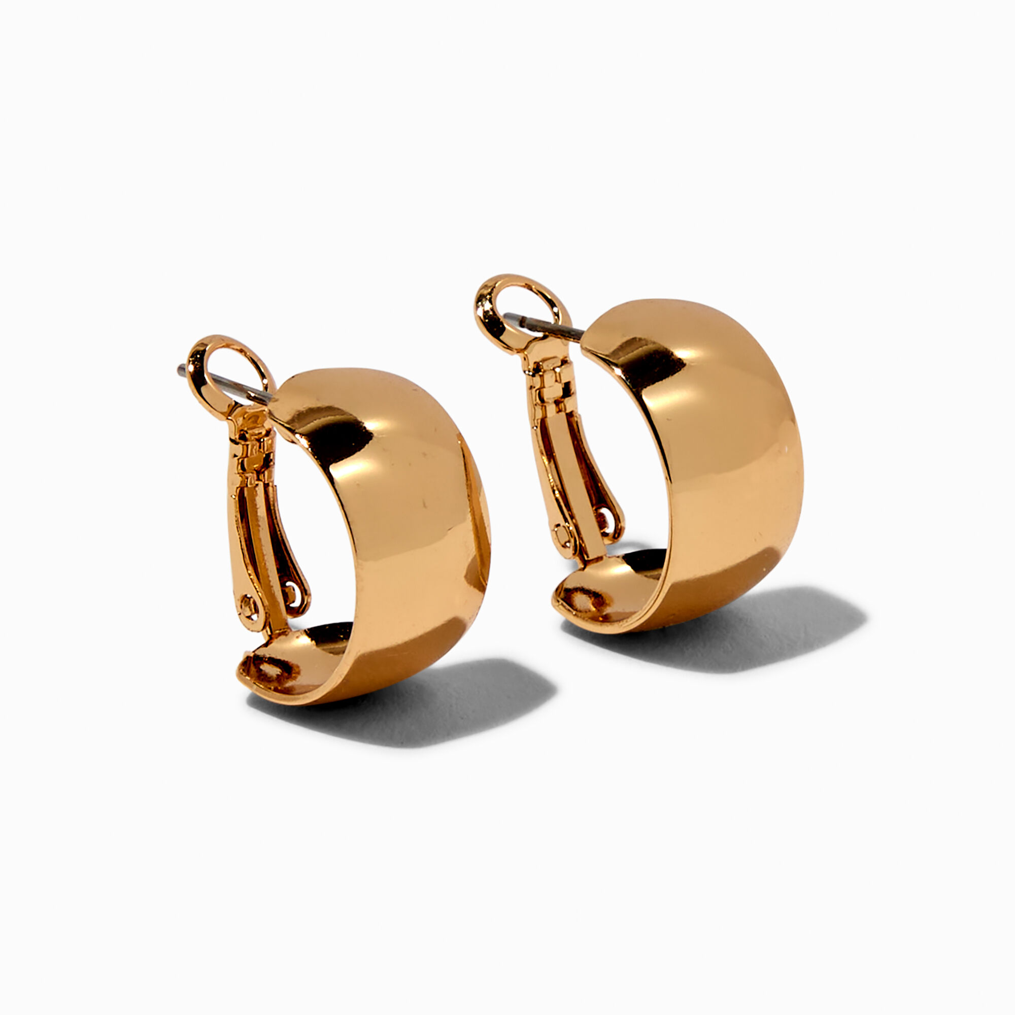 View Claires Tone Clutch Mini Hoop Earrings Gold information