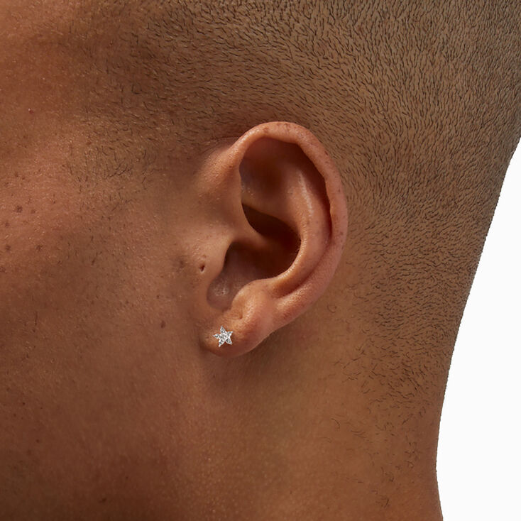 Silver Mixed Heart Stud Earrings - 6 Pack,