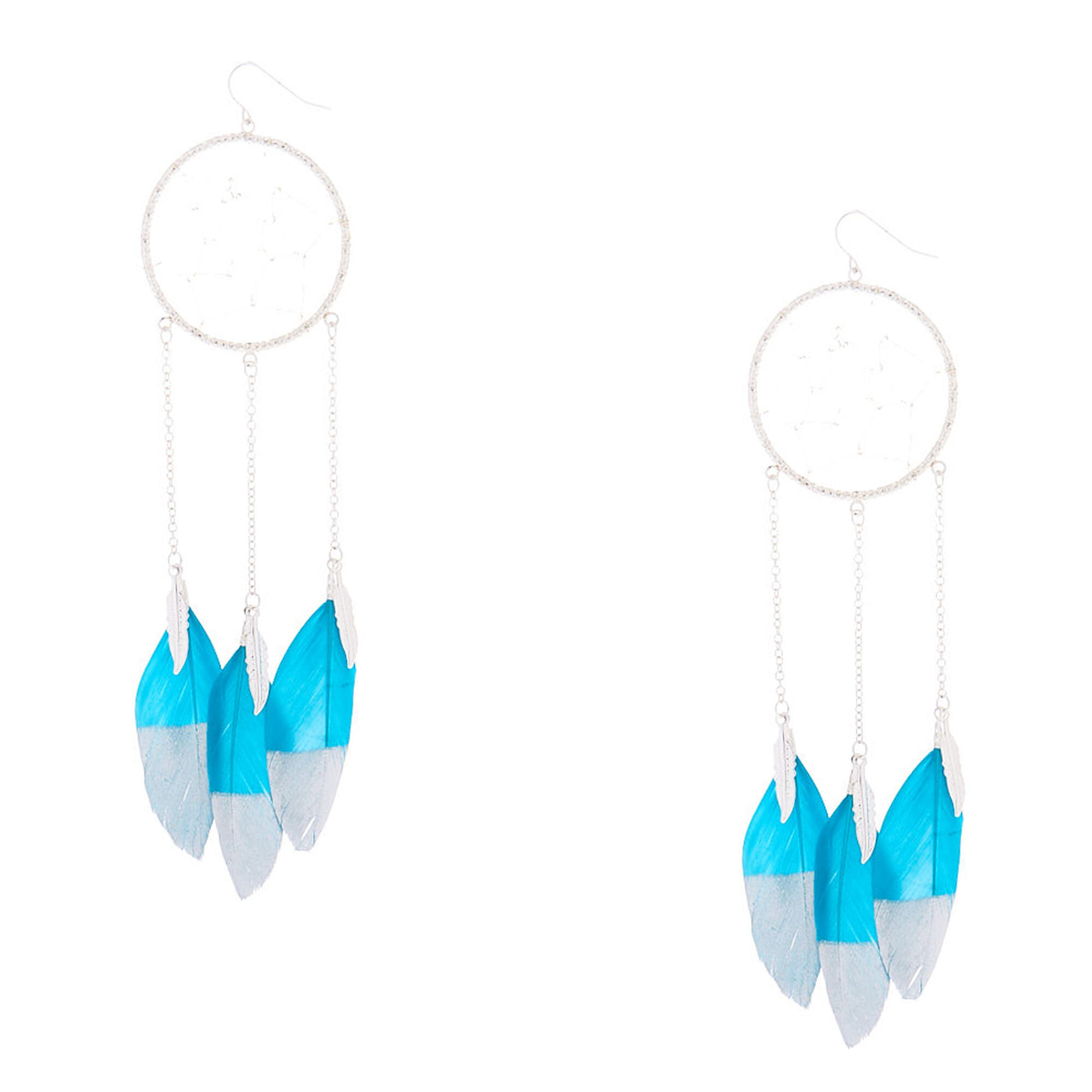 Silver 5 Dreamcatcher Drop Earrings Teal Claire S Us