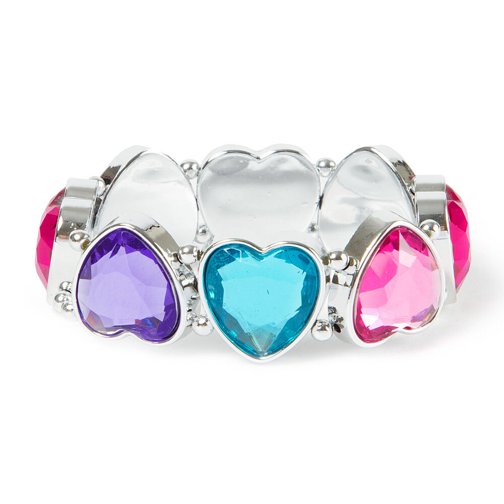 Claire's Club Gem Heart Stretch Bracelet | Claire's US