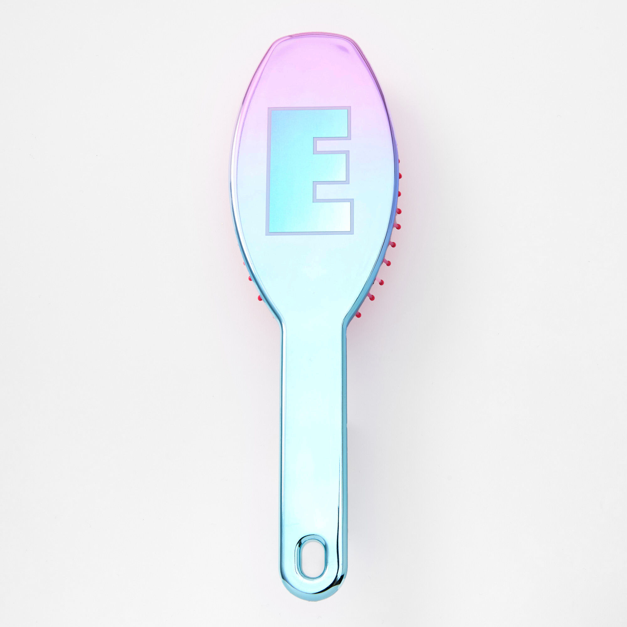 Claire's Brosse à cheveux plate à initiale - Bleu, E