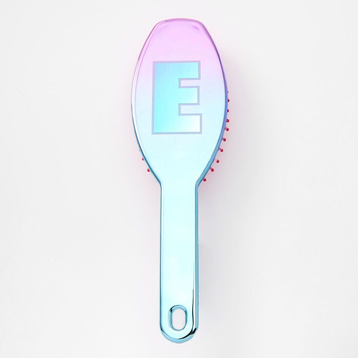 Initial Paddle Hair Brush - Blue, E,