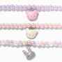 Claire&#39;s Club Pastel Pearl Bear Beaded Stretch Bracelets - 3 Pack,