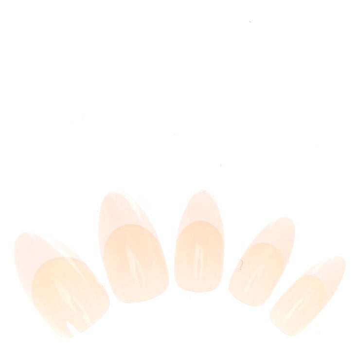 French Tip Stiletto Faux Nail Set - Nude, 100 Pack,