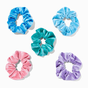Blue Mixed Velvet Hair Scrunchies - 5 Pack,