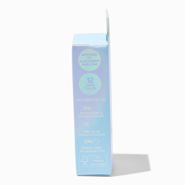 Sage Green Glossy Short Almond Vegan Faux Nail Set - 24 Pack,