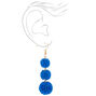 2&quot; Beaded Ball Drop Earrings - Blue,