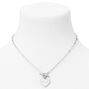 Feminist Silver Heart Toggle 16&quot; Pendant Necklace,
